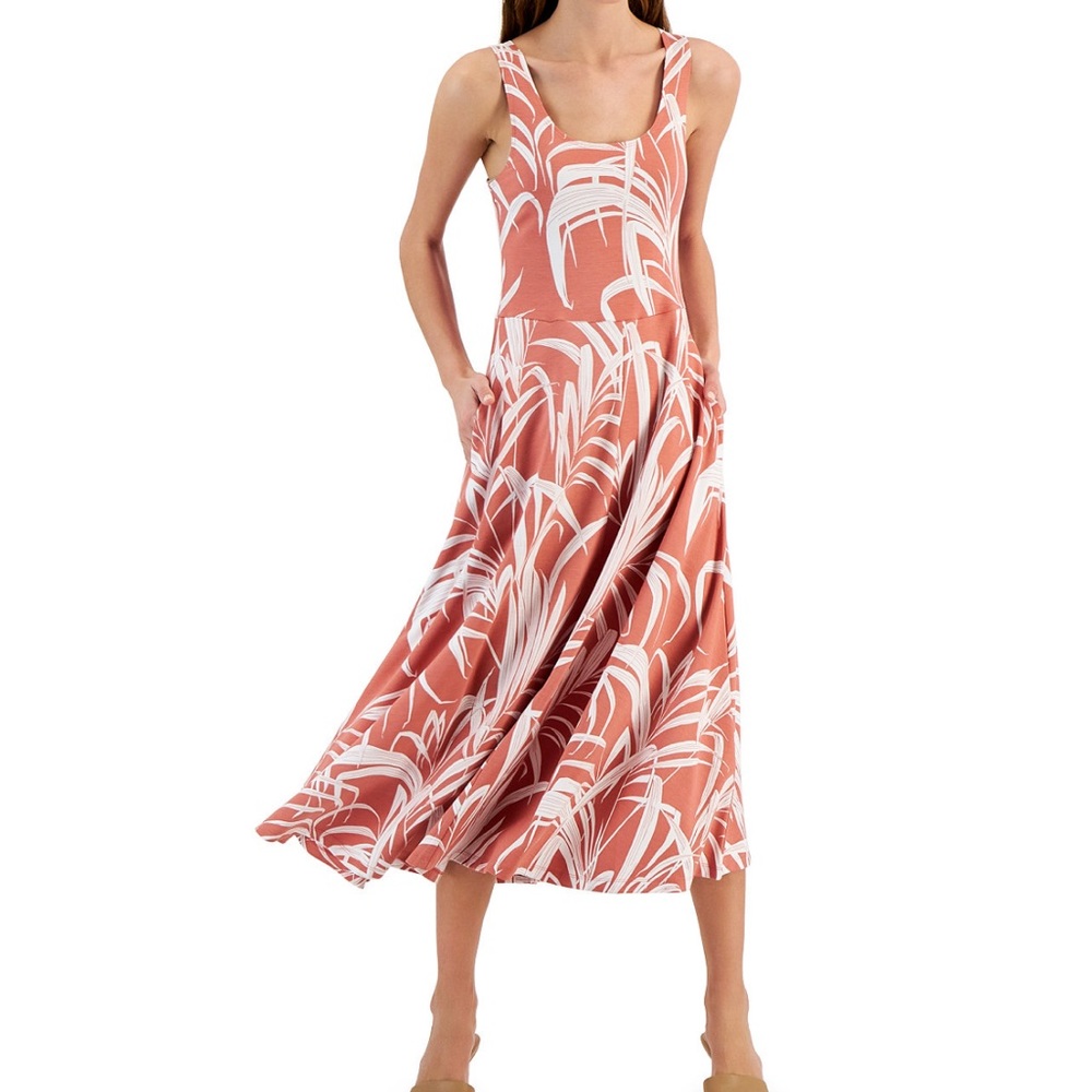 Coral peach pink - Alfani sleeveless pocket dress in size Large